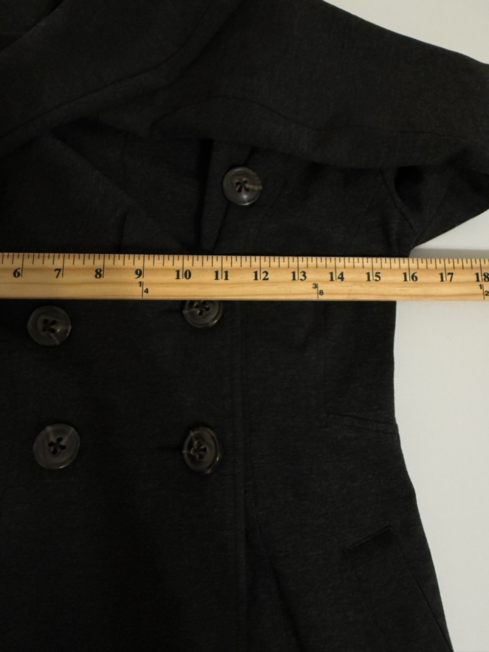 CAbi Ponte Knit Double Breasted Trench Pea Coat XS Dark Grey Charcoal Casablanca - Picture 10 of 16